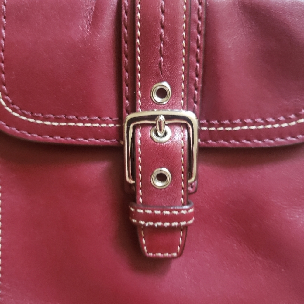 Y2K Vintage Coach Hamilton Swingpack – Burgundy Leather Crossbody - Picture 5 of 13